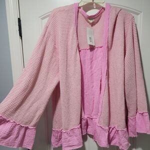 Cute Waffle Ruffled Cardigan